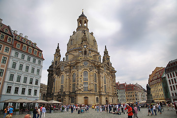 Image showing DRESDEN, GERMANY – AUGUST 13, 2016: People walk on Neumarkt Sq