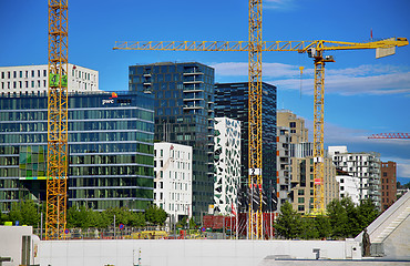 Image showing OSLO, NORWAY – AUGUST 17, 2016: A construction site of Bjorvik