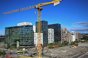 Image showing OSLO, NORWAY – AUGUST 17, 2016: A construction site of Bjorvik