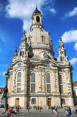 Image showing DRESDEN, GERMANY – AUGUST 13, 2016: People walk on Neumarkt Sq