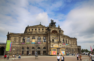 Image showing DRESDEN, GERMANY – AUGUST 13, 2016: Tourists walk and visit on