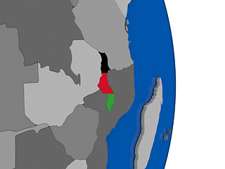 Image showing Malawi on globe with flag