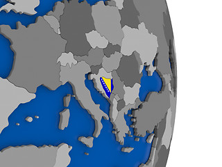 Image showing Bosnia on globe with flag