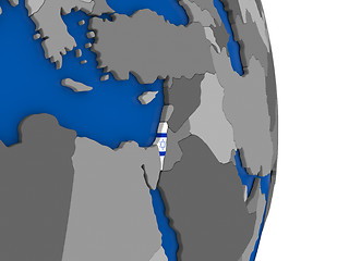 Image showing Israel on globe with flag