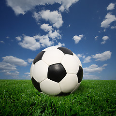 Image showing soccer ball on grass