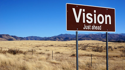 Image showing Vision brown road sign