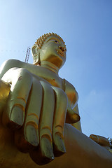 Image showing Golden Buddha statue of Big Buddha over blue sky