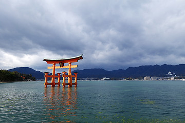 Image showing Floating Torii gate in Miyajima, Japan.