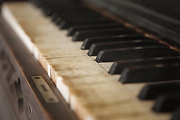 Image showing Old Piano Closeup