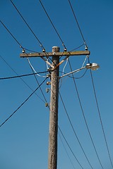 Image showing Electric line post