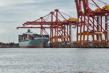 Image showing Industrial ships in port