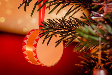 Image showing Christmas tree with a Xmas drum