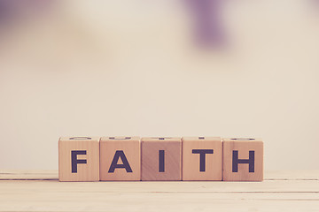 Image showing Faith sign made of wood
