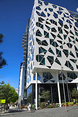 Image showing OSLO, NORWAY – AUGUST 17, 2016: Exterior of a new apartment bl