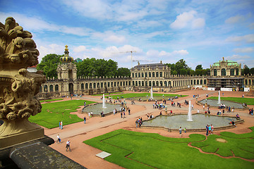 Image showing DRESDEN, GERMANY – AUGUST 13, 2016: Tourists walk and visit Dr