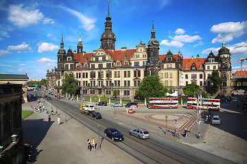 Image showing DRESDEN, GERMANY – AUGUST 13, 2016: Tourists walk on Sophienst