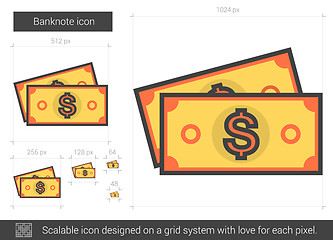 Image showing Banknote line icon.