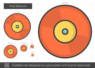 Image showing Vinyl disk line icon.