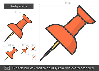 Image showing Pushpin line icon.