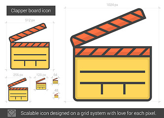 Image showing Clapper board line icon.