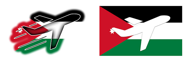 Image showing Nation flag - Airplane isolated - Jordan