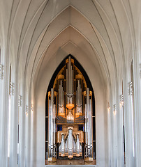 Image showing REYKJAVIK, ICELAND - August 2, 2016 : Interior View of the Hallg