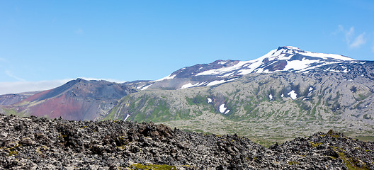 Image showing Snaefellsjokull volcano, in the Snaefellsnes peninsula, west Ice