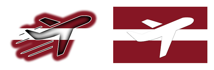 Image showing Nation flag - Airplane isolated - Latvia