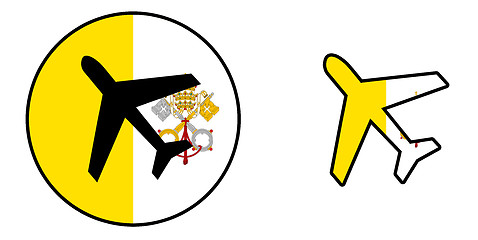 Image showing Nation flag - Airplane isolated - Vatican city