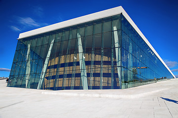 Image showing OSLO, NORWAY – AUGUST 17, 2016: Tourist on the Oslo Opera Hous