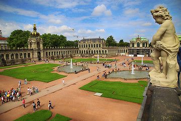 Image showing DRESDEN, GERMANY – AUGUST 13, 2016: Tourists walk and visit Dr