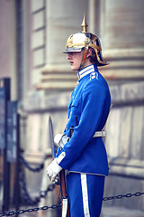 Image showing STOCKHOLM, SWEDEN - AUGUST 20, 2016: Swedish Royal Guards of hon