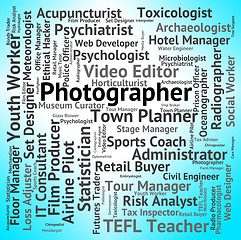 Image showing Photographer Job Means Lensman Occupation And Recruitment