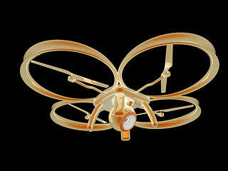 Image showing Drone, quadrocopter, with photo camera flying. 3d render