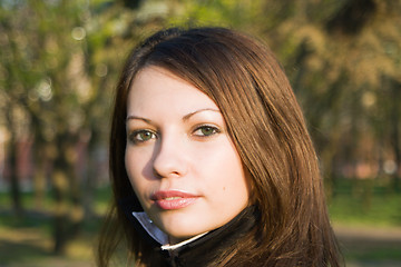 Image showing Portrait of the nice girl outdoor 5