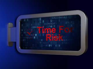 Image showing Timeline concept: Time For Risk and Clock on billboard background