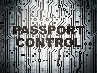 Image showing Travel concept: circuit board with Passport Control