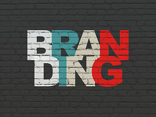Image showing Advertising concept: Branding on wall background