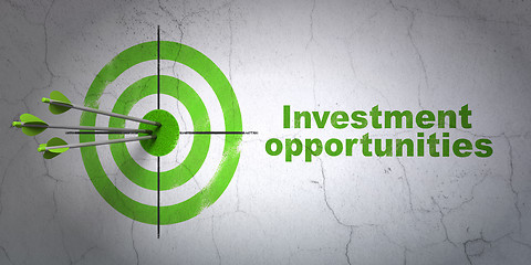 Image showing Finance concept: target and Investment Opportunities on wall background