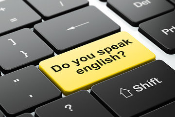 Image showing Education concept: Do you speak English? on computer keyboard background