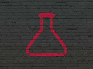 Image showing Science concept: Flask on wall background