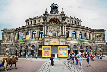 Image showing DRESDEN, GERMANY – AUGUST 13, 2016: Tourists walk and visit on