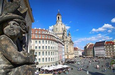 Image showing DRESDEN, GERMANY – AUGUST 13, 2016: People walk on Neumarkt Sq