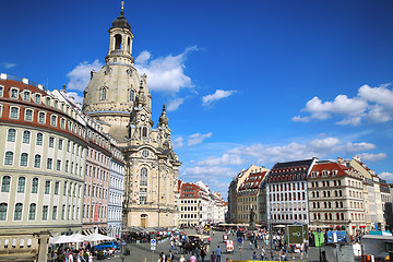 Image showing DRESDEN, GERMANY – AUGUST 13, 2016: People walk on Neumarkt Sq