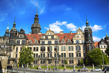 Image showing DRESDEN, GERMANY – AUGUST 13, 2016: Tourists walk on Sophienst