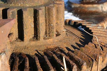 Image showing Old rusty wheel