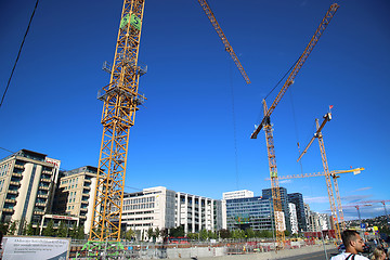 Image showing OSLO, NORWAY – AUGUST 17, 2016: A construction site of Bjorvik