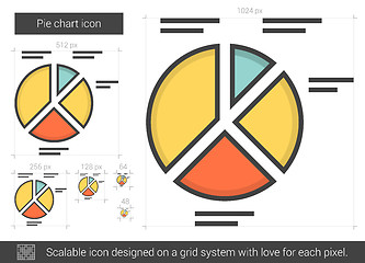 Image showing Pie chart line icon.