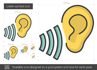 Image showing Listen symbol line icon.