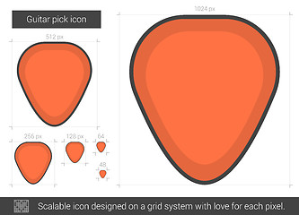 Image showing Guitar pick line icon.